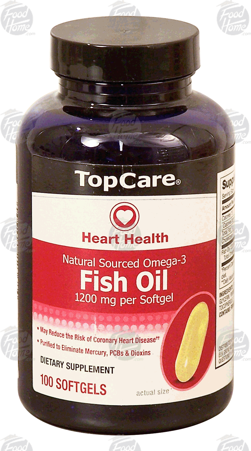 Top Care Heart Health natural sourced omega-3, fish oil 1200-mg per softgel Full-Size Picture